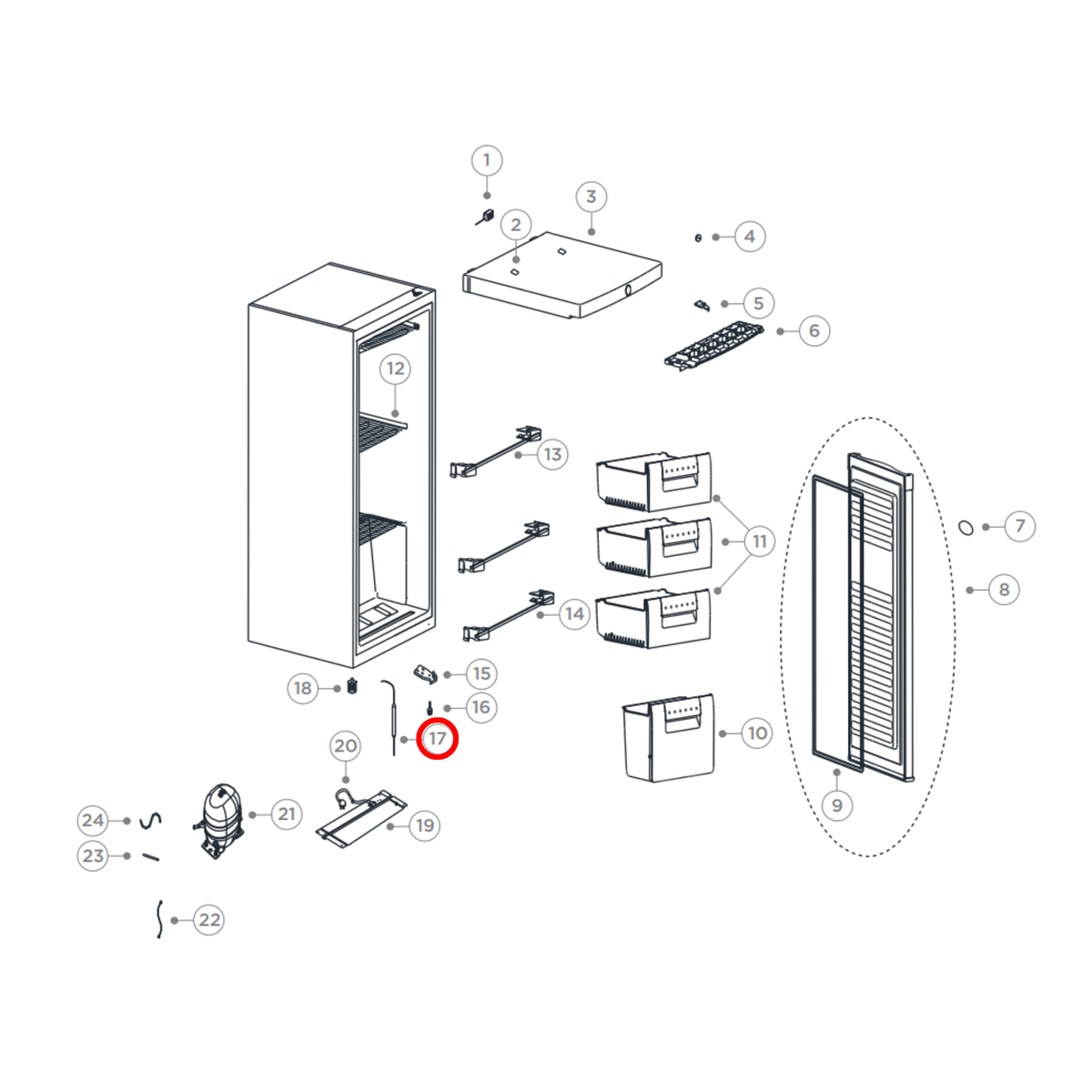 HR3040500009 Fisher & Paykel Haier Fridge Drier Filter