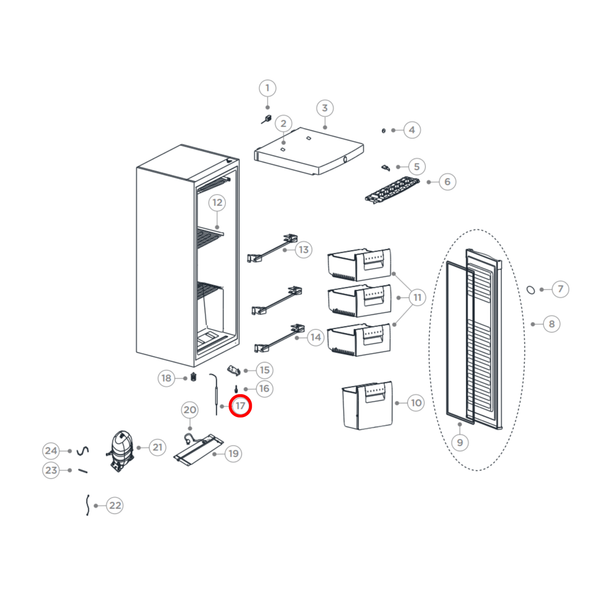 HR3040500009 Fisher & Paykel Haier Fridge Drier Filter
