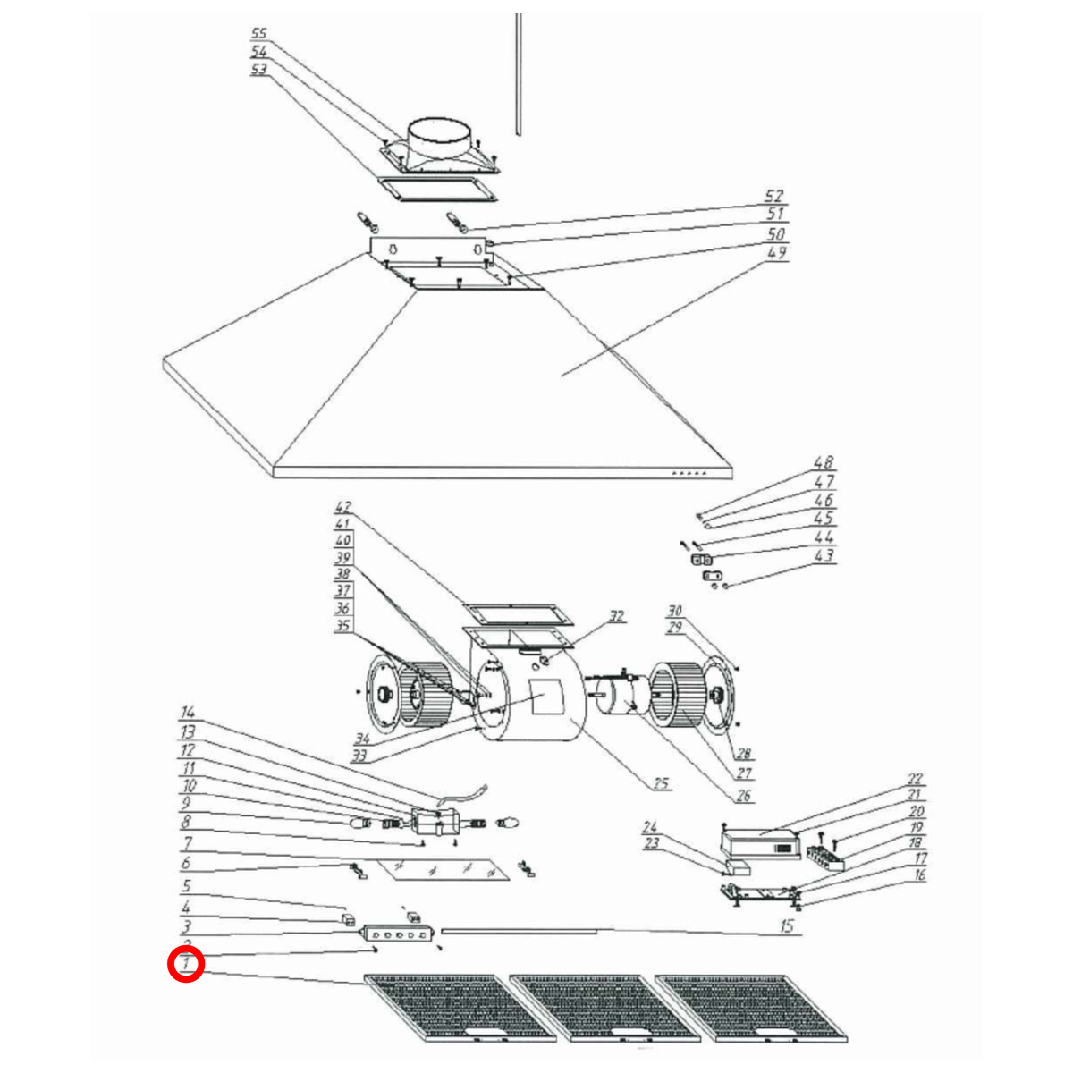 30405100027 Euromaid Technika Arc Rangehood Aluminium Filter image 3