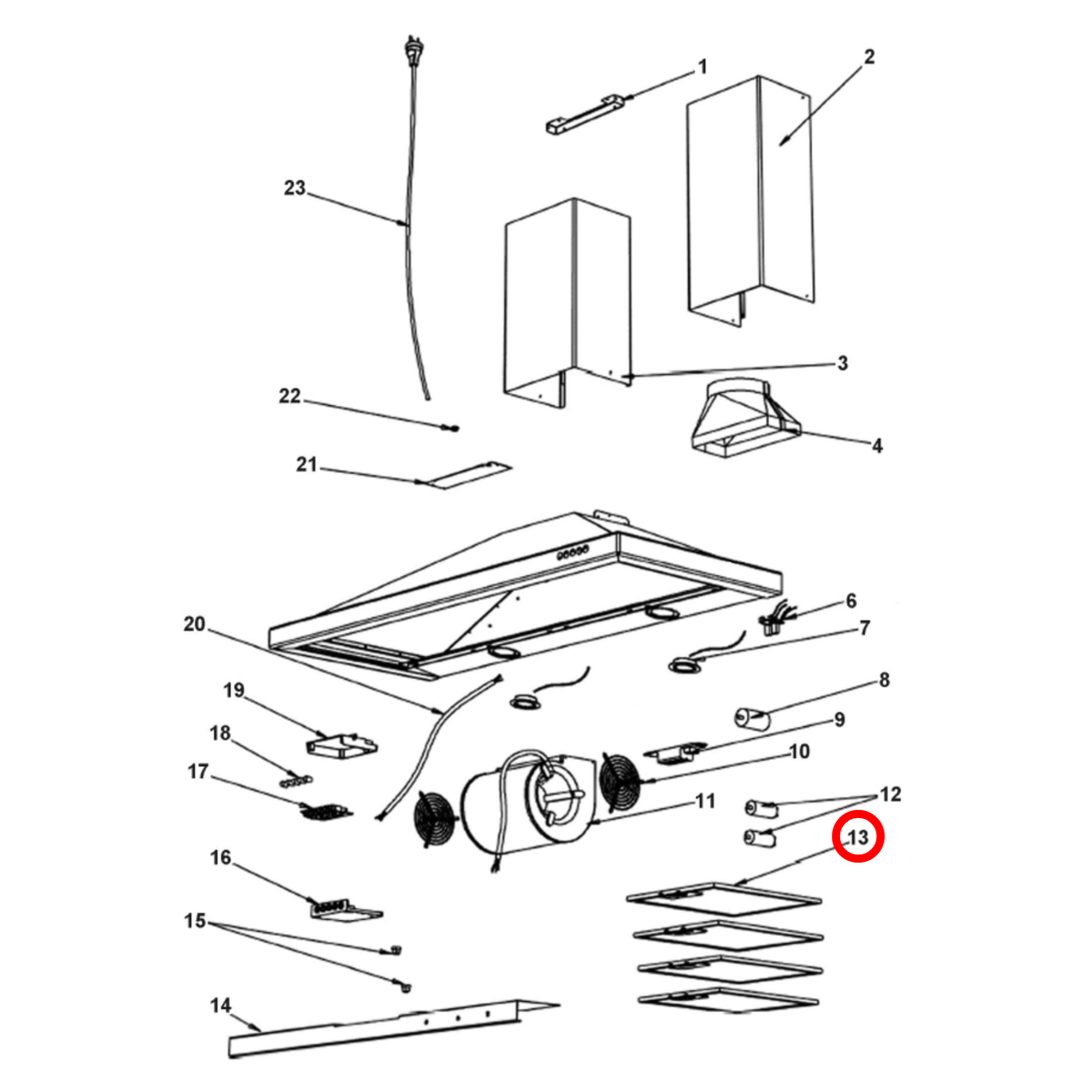 R104163 Fisher & Paykel Robinhood Rangehood Aluminium Filter image 2