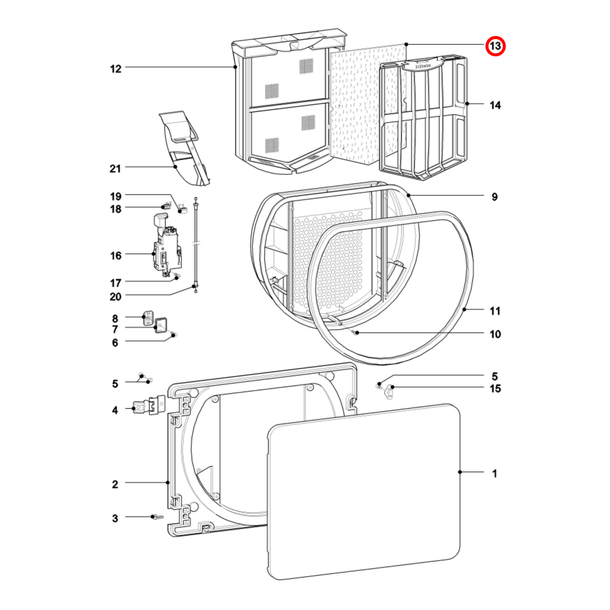 6057930 Miele Dryer Front Sponge Lint Filter image 3