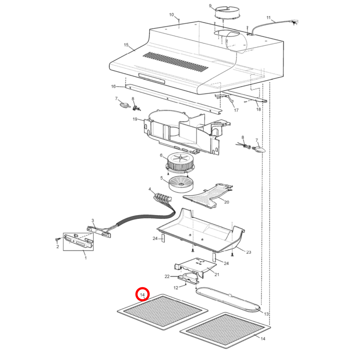4055921441 Chef Simpson Westinghouse Rangehood Filter image 2