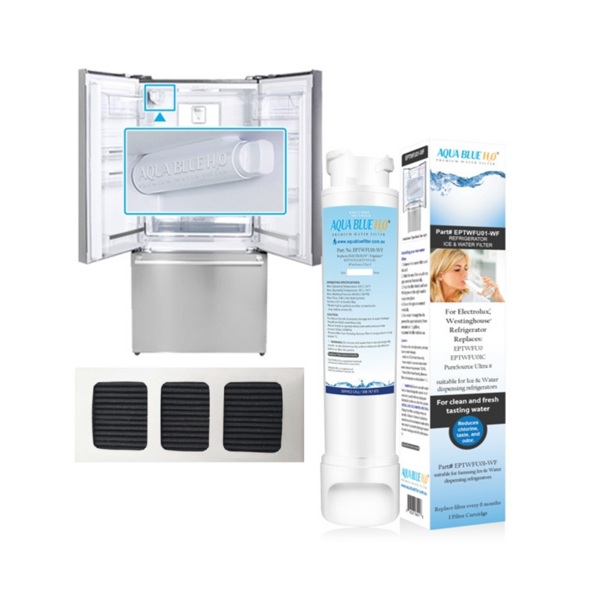 242047806 Electrolux Westinghouse Fridge Water Filter Air Filter Set image 3