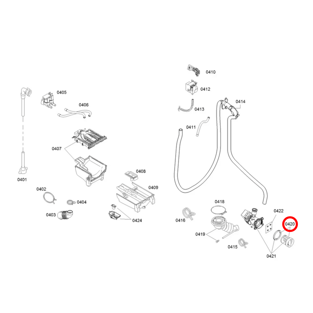 12049702 Bosch Washing Machine Drain Pump Fluff Filter image 2