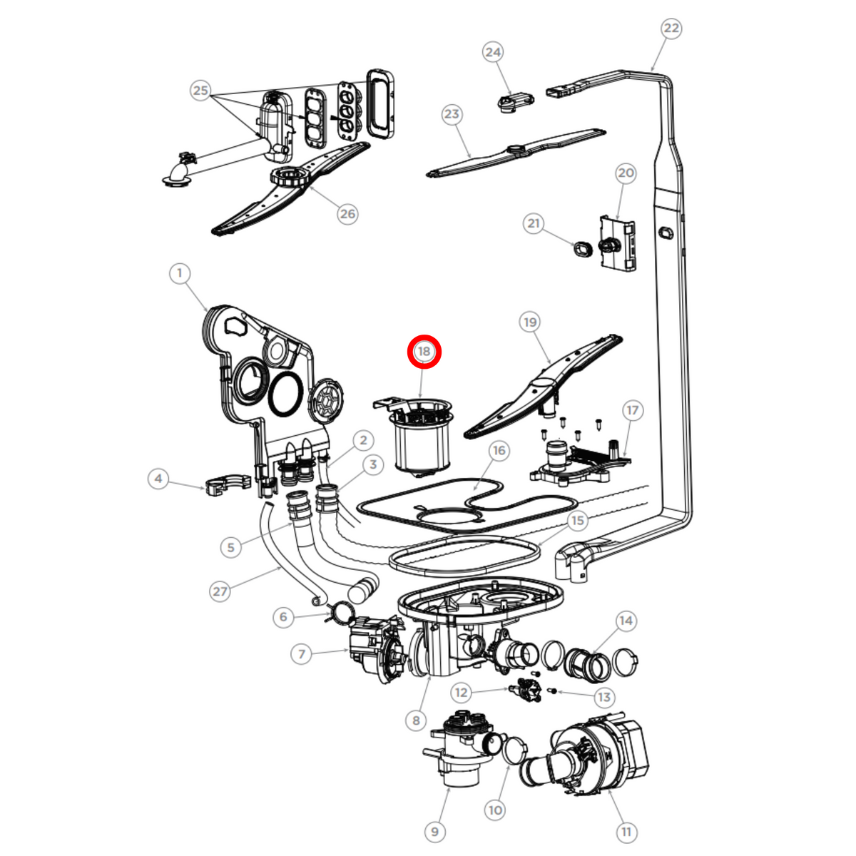 H0120807893 Haier Dishwasher Filter Basket image 3