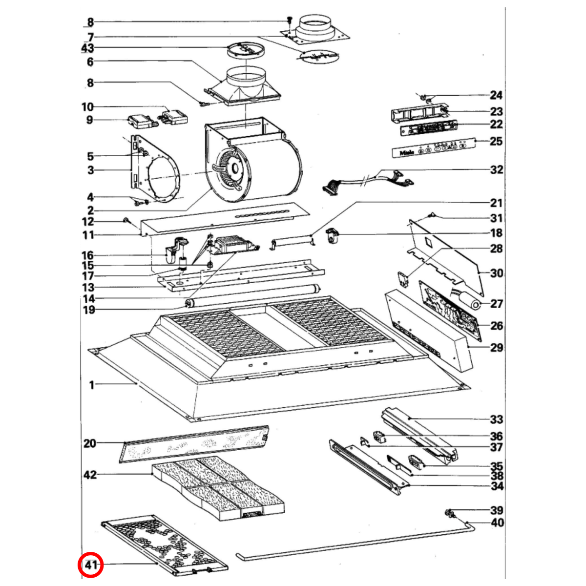 8258211 Miele Rangehood Filter image 3
