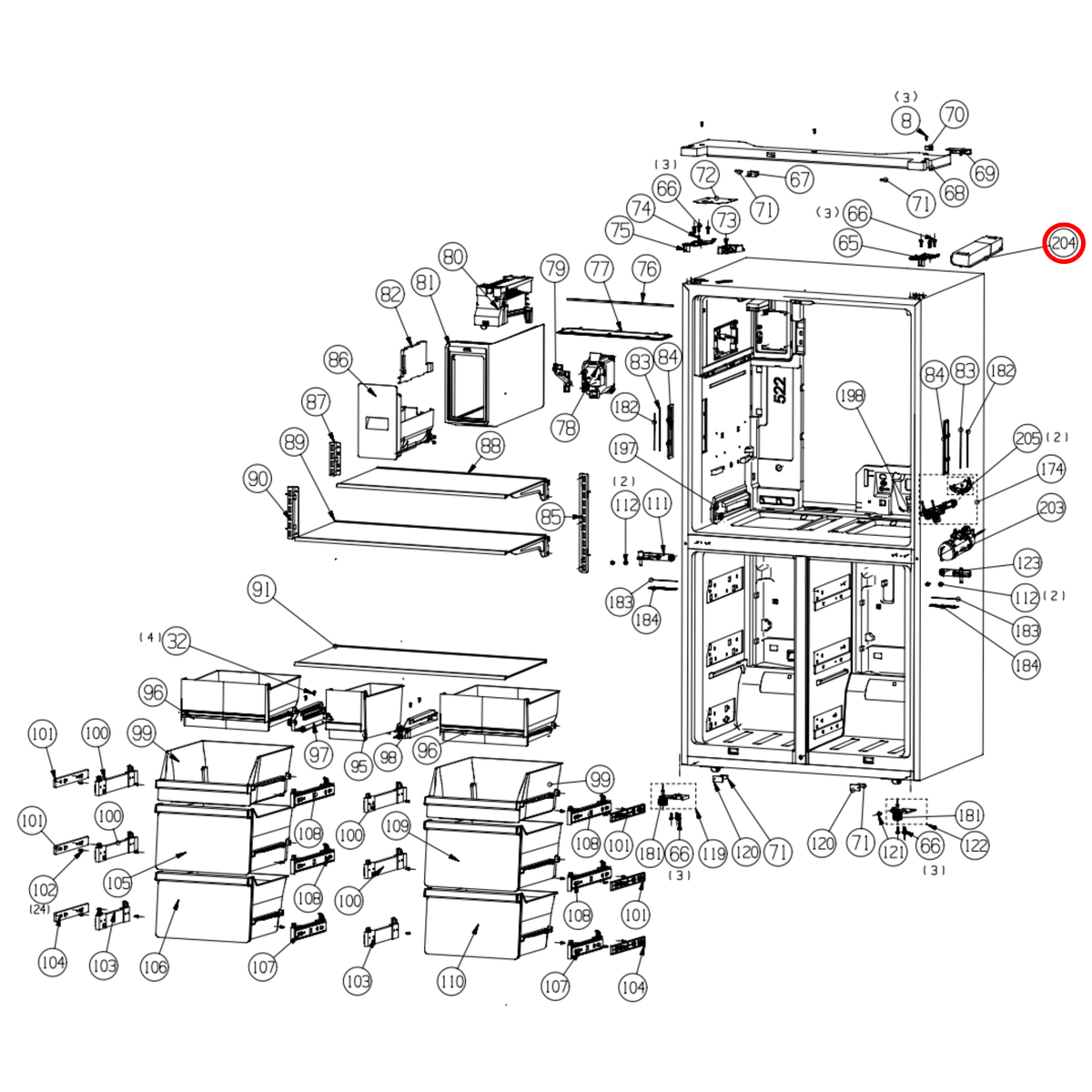 K2211569 Hisense Fridge Water Filter with Housing Assembly image 3