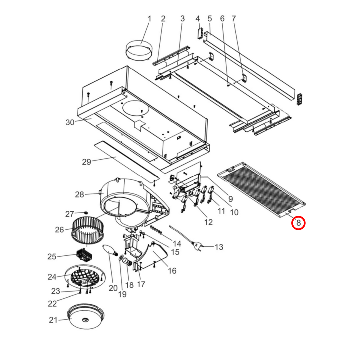 4055540035 Chef Westinghouse Rangehood Filter image 2