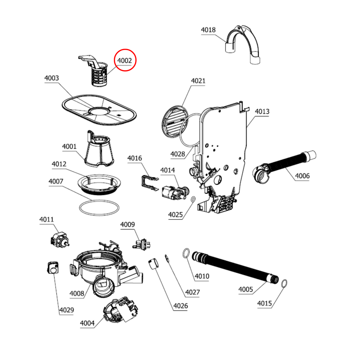 515330 Asko Dishwasher Coarse Strainer Filter image 3