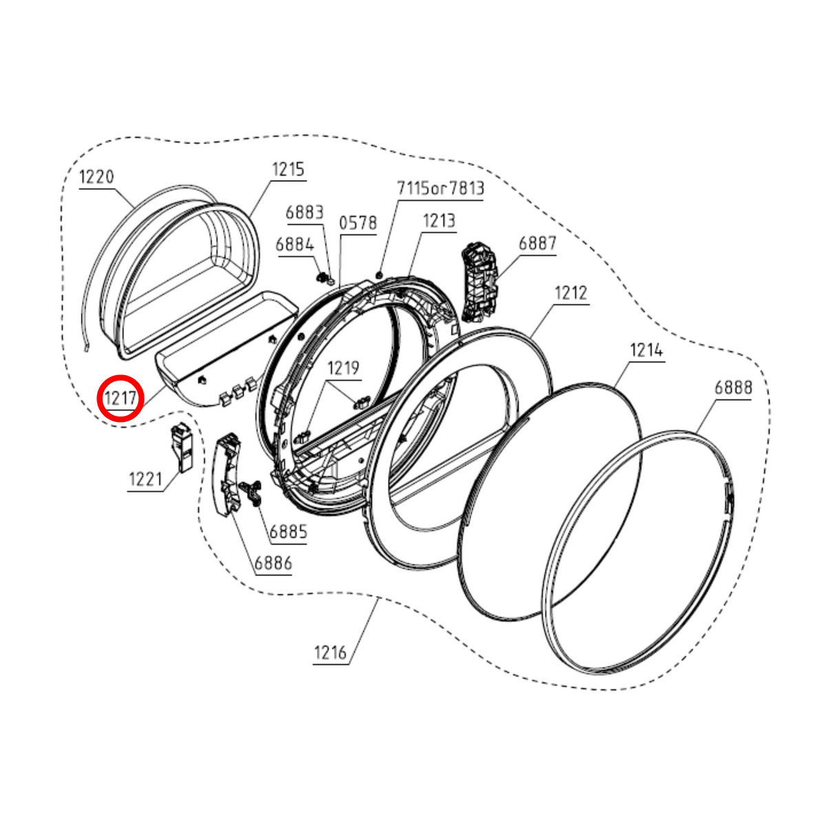 562854 Asko Dryer Filtering Unit Assembly image 3