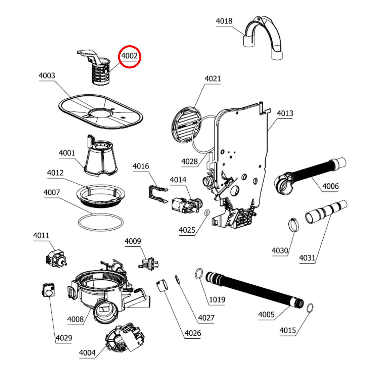 819538 Asko Dishwasher Strainer Filter image 2
