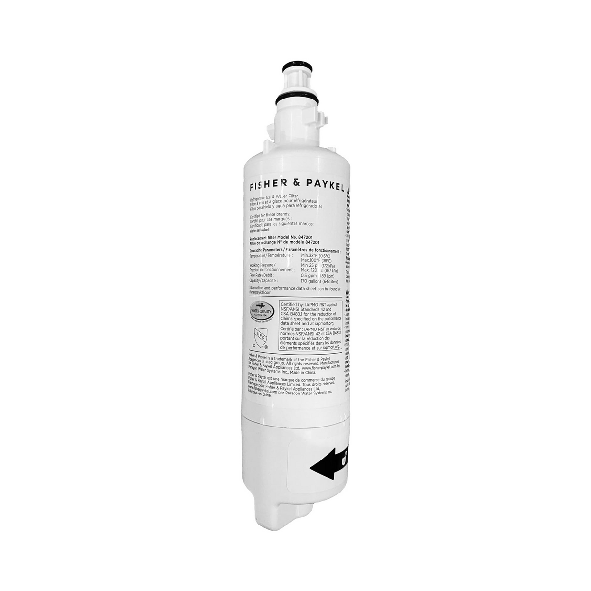 847201 Fisher & Paykel Fridge Water Filter image 2