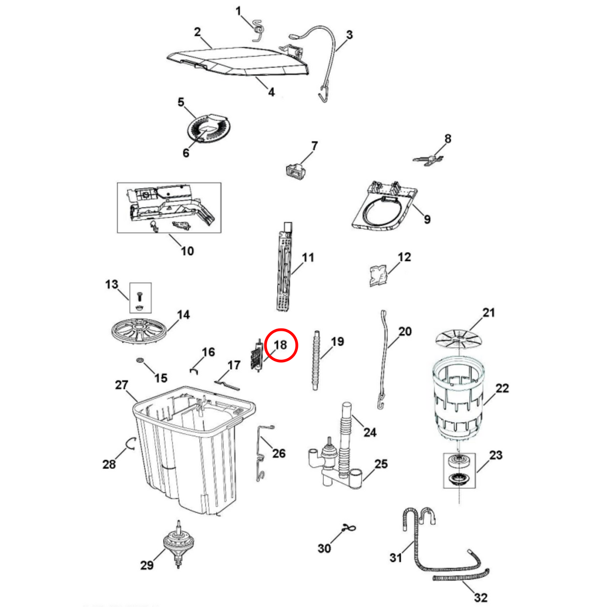 H0030203602 Haier Twin Tub Washing Machine Lint Filter image 3