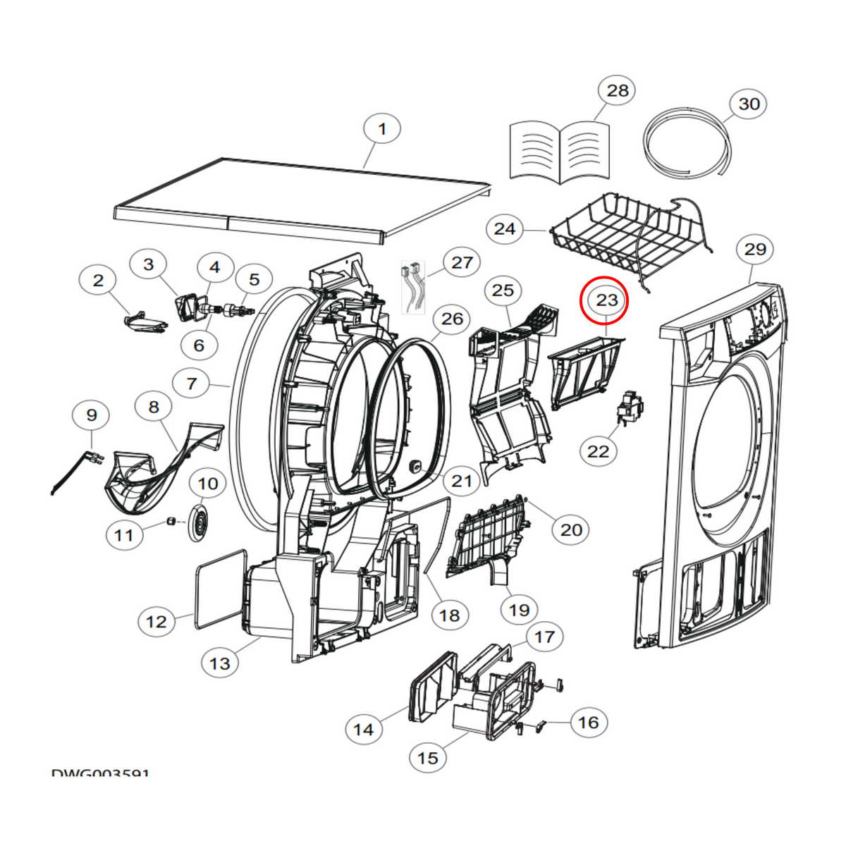 H0180200136 Haier Fisher & Paykel Dryer Inner Lint Filter image 2