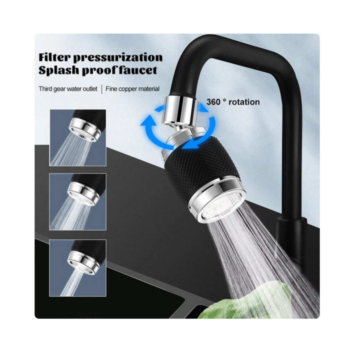 FF360 Water Kitchen Faucet Filter Aerator 360 Degree Rotable Spray image 5